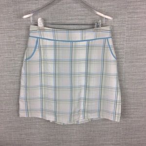 Ashworth Golf Skort White Blue Green Plaid